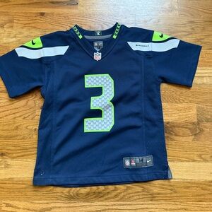 Seattle Seahawks Blue and Green Football Jersey- Wilson #3